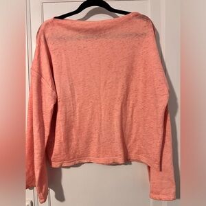 Treasure & Bond peach pink long dolman sleeve boatneck top